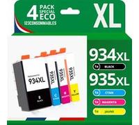 123CONSOMMABLES - 934XL 935XL - Cartouches d'encre Compatible pour HP 934 XL 935 XL pour HP Officejet Pro 6230 6830 Officejet 6820 (pack de 4) Pack G
