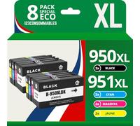 123CONSOMMABLES - 950XL 951XL - Cartouches d'encre compatible avec HP 950XL 951XL pour HP Officejet Pro 8600 8620 8610 8100 8615 8625 8630 8640 251dw 276dw (pack de 8)