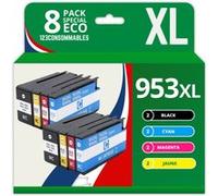 123CONSOMMABLES - 953XL - Pack de 4 Cartouches d'encre compatibles avec HP Officejet Pro 8715 8710, HP Officejet Pro 7720 7740 8730 8720 8725 8210 Pack G