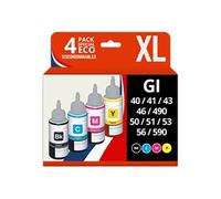 123CONSOMMABLES - GI56 - GI-56 GI-40 Encre Compatible avec Canon GI56 GI40 Bouteilles d'encre Multipack pour MAXIFY