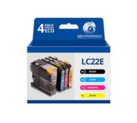 123CONSOMMABLES - LC-22E - Pack 4 cartouches compatibles avec BROTHER MFC-J5920DW LC22E (1 Noir / 1 Cyan / 1 Magenta / 1 Jaune)