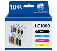 123CONSOMMABLES - LC100 - Pack 10 Cartouches d'encre compatibles pour Brother DCP-130C DCP-135C DCP-150C DCP-330C DCP-350C DCP-357C DCP-540CN DCP-560CN DCP-770CW FAX-1360 FAX-1460 FAX-2840 Grande Capa
