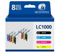 123CONSOMMABLES - LC100 - Pack 8 Cartouches d'encre compatibles pour Brother DCP-130C DCP-135C DCP-150C DCP-330C DCP-350C DCP-357C DCP-540CN DCP-560CN DCP-770CW FAX-1360 FAX-1460 FAX-2840 Pack G