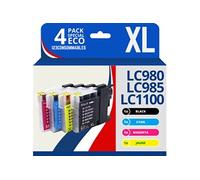 123CONSOMMABLES - LC1100 LC980 LC985 - cartouche compatible avec Brother DCP-195C DCP-585CW DCP-385C DCP-375CW MFC-990CW MFC-6490CW MFC-490CW