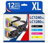 123CONSOMMABLES - LC1220/LC1240/LC1280 - Cartouches encre Compatible avec Brother DCP-J725DW DCP-J925DW MFC-J430 MFC-J5910DW MFC-J625DW MFC-J6510DW MFC-J6910DW (pack de 12) Pack G