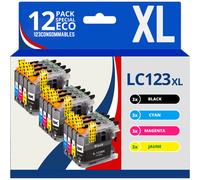 Pack compatible BROTHER LC-123 12 cartouches - 123CONSOMMABLES - Topromo
