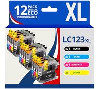 Pack compatible BROTHER LC-123 12 cartouches - 123CONSOMMABLES - Topromo