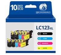 123CONSOMMABLES - LC123 - Pack 10 Cartouches Compatibles avec Brother LC123XL pour Imprimante DCP-J1