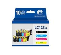 123CONSOMMABLES - LC123 - Pack 10 Cartouches Compatibles avec Brother LC123XL pour Imprimante DCP-J132W J152W J172W J552DW J752DW J4110DW MFC-J245