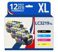 123CONSOMMABLES - LC3219XL Cartouches encre compatible avec Brother LC3219XL LC3219 LC3217 pour Brother MFC-J5330DW, J5730DW, J6930DW, J5930DW, J6530DW, J6935DW (3 Noir / 3 Cyan / 3 Magenta / 3 Jaune)