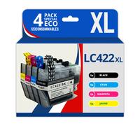 123CONSOMMABLES - Pack compatible BROTHER LC422XL, 4 cartouches
