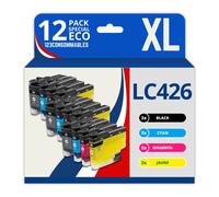 123CONSOMMABLES - LC426XL - Pack 12 cartouches compatibles avec Brother LC 426 LC426XL pour Brother MFC-J4335DW MFC-J4340DW MFC-J4535DW MFC-J4540DW