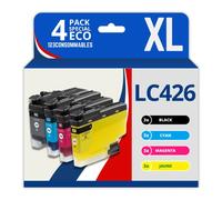123CONSOMMABLES - LC426XL - Pack 4 cartouches compatibles avec Brother LC 426 LC426XL pour Brother MFC-J4335DW MFC-J4340DW MFC-J4535DW MFC-J4540DW