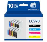 123CONSOMMABLEs - LC970 - Cartouche d'encre Compatible pour Brother LC-970 LC-1000 XL pour Brother DCP-130C DCP-135C DCP-150C DCP-330C DCP-350C DCP-357C MFC-235C MFC-240C MFC-260C MFC-465CN MFC-5460CN