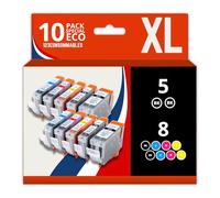 123CONSOMMABLES - Pack 10 Cartouches compatibles Canon PGI-5/CLI-8