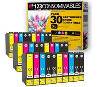 123CONSOMMABLES Pack 30 Cartouches d'encre pour 603 XL pour Epson XP-2100 | Compatible avec Epson XP-2100 XP-2155 XP-3100 XP-4100 WF-2820 WF-2830 DWF