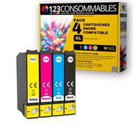 123CONSOMMABLES Pack 4 Cartouches d'encre pour 603 XL pour Epson XP-2100 | Compatible avec Epson XP-2100 XP-2155 XP-3100 XP-4100 WF-2820 WF-2830 DWF