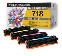 123CONSOMMABLES - Pack 4 Toners pour Canon 718 i-SENSYS MF8580CDW | Compatible avec Canon i-SENSYS LBP7200CDN, LBP7660CDN, MF724CDW, MF8340CDN et MF8360CDN