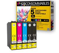 123CONSOMMABLES Pack 5 Cartouches d'encre pour 603 XL pour Epson XP-2100 | Compatible avec Epson XP-2100 XP-2155 XP-3100 XP-4100 WF-2820 WF-2830 DWF