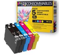 123CONSOMMABLES - Pack 5 Cartouches Encre pour 604 XL pour Epson XP-2200 | Compatible avec Epson XP-2200 XP-3200 XP-4200, Workforce WF-2910 WF-2930 WF-2935 WF-2950