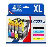 123CONSOMMABLES - Pack Compatible Brother Lc-223 pour Brother MFC J4620DW DCP J562DW MFC J480DW MFC J4625DW MFC J5720DW MFC J680DW DCP J4120DW MFC J4420DW MFC J52320DW (Pack de 4)
