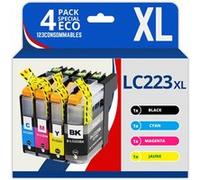 123CONSOMMABLES - Pack Compatible Brother Lc-223 pour Brother MFC J4620DW DCP J562DW MFC J480DW MFC J4625DW MFC J5720DW MFC J680DW DCP J4120DW MFC J4420DW MFC J52320DW (Pack de 4) Pack G
