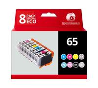 Pack compatible Canon CLI-65, 8 Cartouches - 123CONSOMMABLES - Topromo