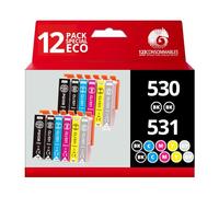 Pack compatible Canon PGI-530, CLI-531, 12 cartouches