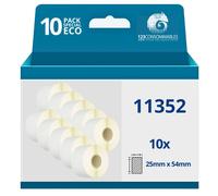 123CONSOMMABLES - Pack de 10 Rouleaux étiquettes compatibles avec DYMO 11352 grandes étiquettes de