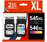 123CONSOMMABLES - PG545 CL546 - Cartouche d'encre Compatible avec Canon PG-545 CL-546XL Pack 2 pour TS3150-3151-3350 MX495-490 MG2450-2455-2550 TR4550 MG2550S MG2950 Noir