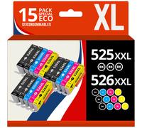 Pack 15 cartouches compatibles CANON PGI-525/CLI-526 - 123CONSOMMABLES - Topromo