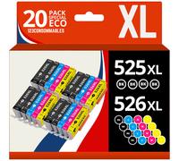 Pack 20 cartouches compatibles CANON PGI-525/CLI-526