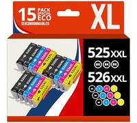 Pack 15 cartouches compatibles CANON PGI-525/CLI-526 - 123CONSOMMABLES - Topromo