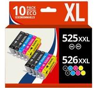 123CONSOMMABLES - PGI525 CLI526 - Cartouches d'encre compatible avec Canon 525 526 pour PIXMA MG5150 MG5350 MG6150 IX6550 MX715 MX885 MX895 IP4850 IP4950 IP6550 (4 Noir / 2 Cyan / 2 Magenta / 2 Jaune)