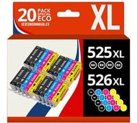 123CONSOMMABLES - PGI525 CLI526 - Cartouches d'encre compatible avec Canon 525 526 pour PIXMA MG5150 MG5350 MG6150 IX6550 MX715 MX885 MX895 IP4850 IP4950 IP6550 (8 Noir / 4 Cyan / 4 Magenta / 4 Jaune)