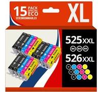 123CONSOMMABLES - PGI525 CLI526 - Cartouches d'encre compatible avec Canon 525 526 pour PIXMA MG5150 MG5350 MG6150 IX6550 MX715 MX885 MX895 IP4850 IP4950 IP6550 (6 Noir / 3 Cyan / 3 Magenta / 3 Jaune)