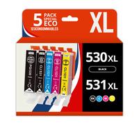 Pack 5 cartouches compatibles Canon PGI530/CLI531 - 123CONSOMMABLES - Topromo