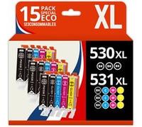 123CONSOMMABLES - PGI530 - CLI531 - Cartouche d'encre Compatible avec Canon PGI-530 / CLI-531 Multipack pour Pixma TS8750 TS8751 (6 Noir / 3 Cyan / 3 Magenta / 3 Jaune) G
