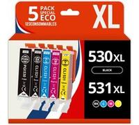 Pack 5 cartouches compatibles Canon PGI530/CLI531 - 123CONSOMMABLES - Topromo