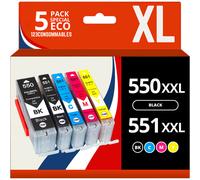 123CONSOMMABLES - PGI550/CLI551 XL - Cartouches encre compatible avec Canon 550 551 pour Pixma MX925