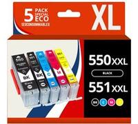 123CONSOMMABLES - PGI550/CLI551 XL - Cartouches encre compatible avec Canon 550 551 pour Pixma MX925 iP7200 iP7250 MG5650 MG7550 MG6350 MG6650 MX725 MX920 (2 Noir / 1 Cyan / 1 Magenta / 1 Jaune) Pack 