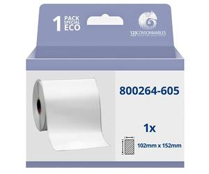123CONSOMMABLES - Rouleau étiquette compatible Zebra 800264-605, thermo, 2000D, 102mm x 152mm
