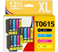 123CONSOMMABLES - T0615 - Cartouches compatible avec Epson T0615 T0611 T0612 T0613 T0614 pour Stylus D120, D78, D92, DX4000, DX8000, SX110, SX200