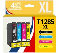 123CONSOMMABLES - T1285 - Cartouches d'encre Compatible avec EPSON T1285 Renard - pour EPSON Stylus T22 Office BX305F BX305FW SX125 SX130 SX230 (1 Noir / 1 Cyan / 1 Magenta / 1 Jaune)