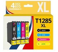 123CONSOMMABLES - T1285 - Cartouches d'encre Compatible avec EPSON T1285 Renard - pour EPSON Stylus T22 Office BX305F BX305FW SX125 SX130 SX230 (1 Noir / 1 Cyan / 1 Magenta / 1 Jaune) Pack G