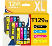 123CONSOMMABLES - T1295 - Cartouches Encre Compatible avec Epson T1295 pour Stylus SX525WD SX535WD SX425W SX230W Office BX635FWD BX305FW Workforce WF-3520 (3 Noir / 3 Cyan / 3 Magenta / 3 Jaune) Pack