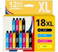 123CONSOMMABLES - T18XL - Cartouches d'encre Compatible avec Epson 18XL pour Imprimante Expression Home XP100 XP102 XP200 XP202 XP205 (Pack 12)