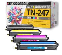 123CONSOMMABLES - TN247 - Toner Compatible pour Brother TN243CMYK TN-243CMYK TN 243 DCP-L3550CDW MFC-L3750CDW MFC-L3730CDN MFC-L3710CW MFC-L3770CDW HL-L3230CDW