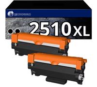 123CONSOMMABLES - TN2510XL - Toner compatible pour Brother TN-2510 TN2510 TN2510XL TN 2510XL pour Brother MFC-L2800DW HL-L2400DWE DCP-L2627DWE MFC-L2827DW HL-L2445DW MFC-L2860DW (2 Noir)