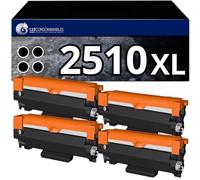 123CONSOMMABLES - TN2510XL - Pack 4 Toners Noir pour Brother DCP-L2620DW | Compatible avec Brother HL-L2445DW, DCP-L2627DWE, HL-L2400DWE, HL-L2400DW et DCP-L2660DW